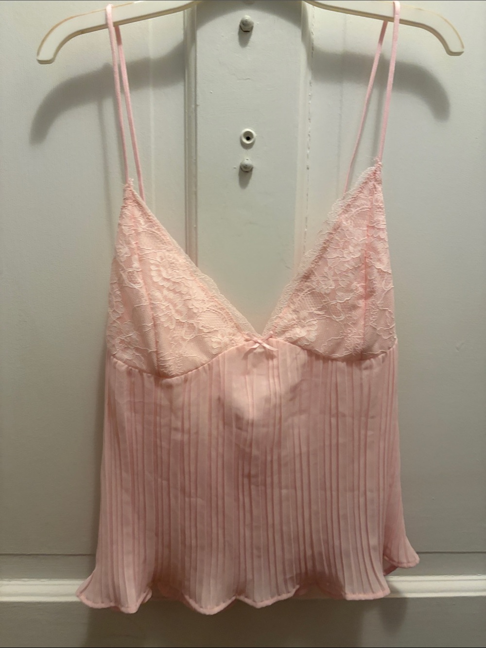 Edikted Pink Lace Pleated Satin Camisole